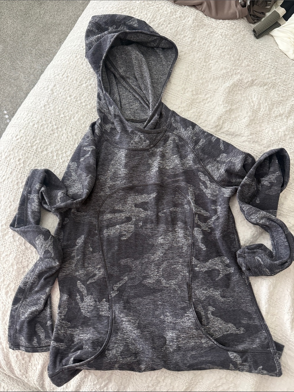 lululemon athletica Heathered Gray Camo Hoodie